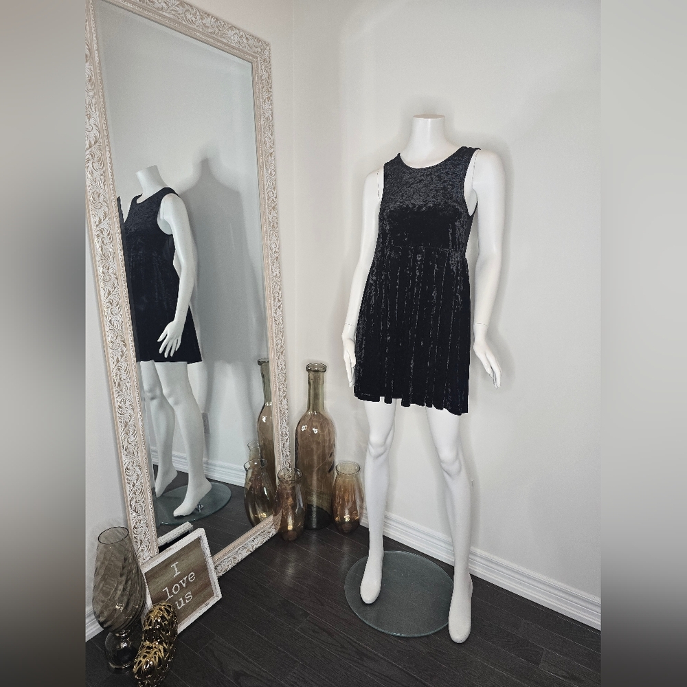 MINKPINK Suede Sleeveless Scoop Neck Sundress